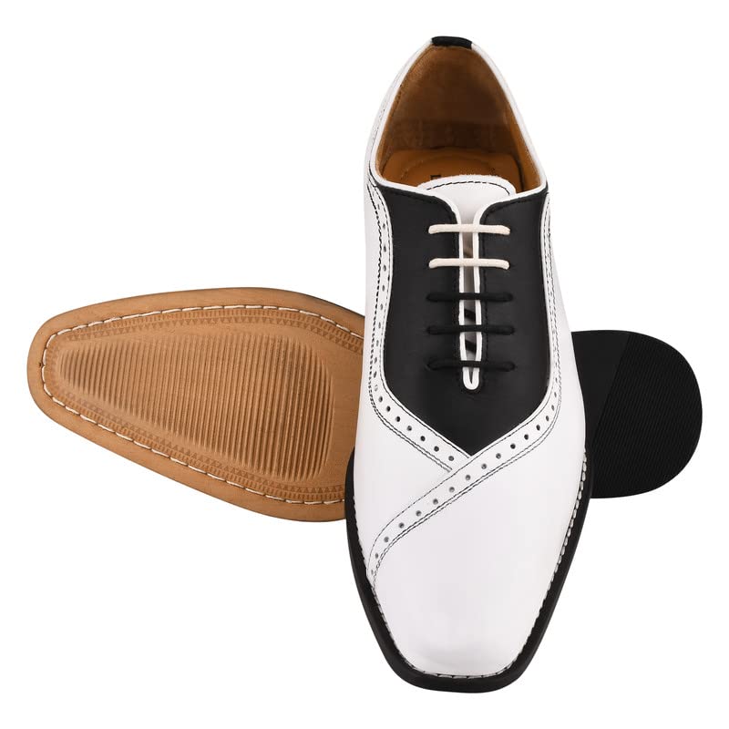 Image of LIBERTYZENO Mens Burnished Toe Genuine Leather Adults Lace Up Oxford Dress Shoes for Easter Gift