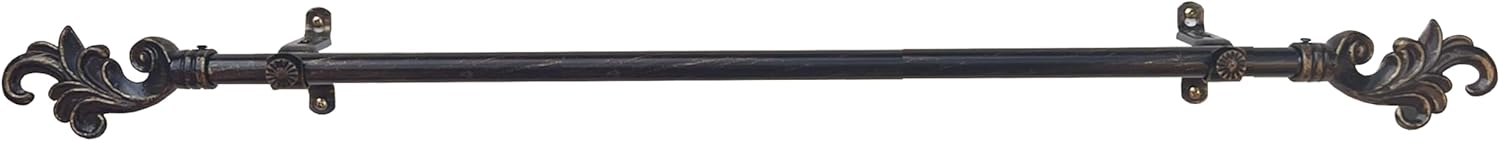 Metallo Atrium Cream/Gold Decorative Rod & Finial 28-48 Inch