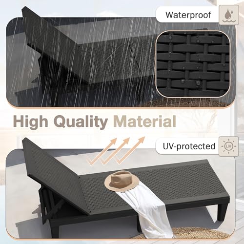image for Homall Outdoor Lounge Chairs Set of 2, Quick Assembly & Waterproof Pat