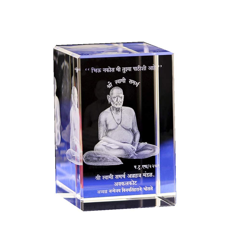Sdydsge Crystal Ornaments, Glass Crafts,3D Statue Decor Gift Inner Carvings India Ascetic Ornaments Buddhist Gifts