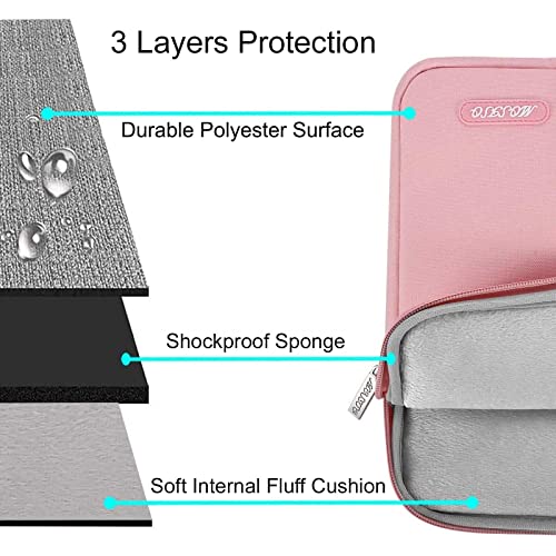Image of MOSISO Laptop Case 16 inch, 15-15.6 inch Laptop Sleeve Compatible with MacBook Pro 16 M4 M3 M2 M1, HP Acer Dell Lenovo ASUS Notebook, Polyester Vertical Computer Sleeve Bag with Pocket, Pink