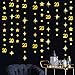 Gold 20th Birthday Decorations Number 20 Circle Dot Star Garland Metallic Streamer Banner Backdrop for Women Mens Twenty Years Old Birthday Cheers to 20 Years Happy 20th Anniversary Party Supplies