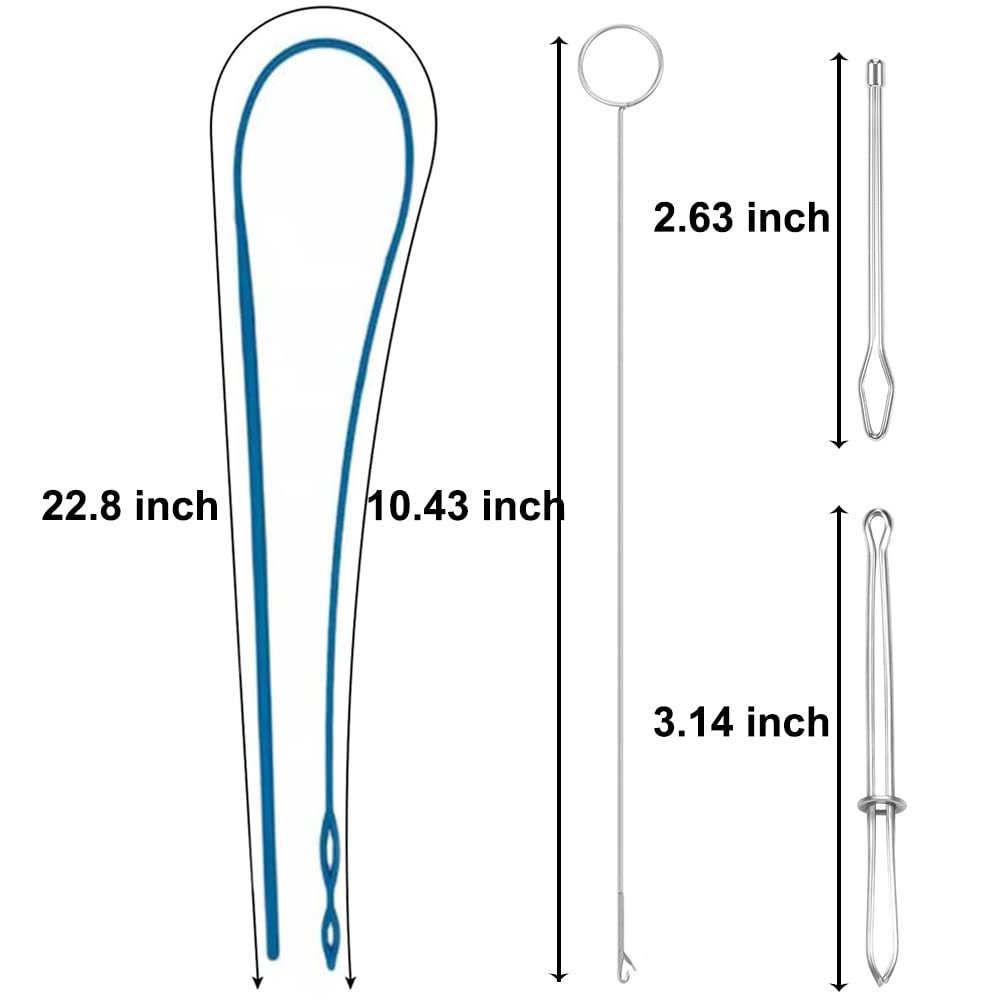 8 piezas de enhebrador de cordón, herramientas de repuesto de cordón, kit de bucle de costura, herramienta de repuesto para cinturones de tela, tiras, accesorios de tejer