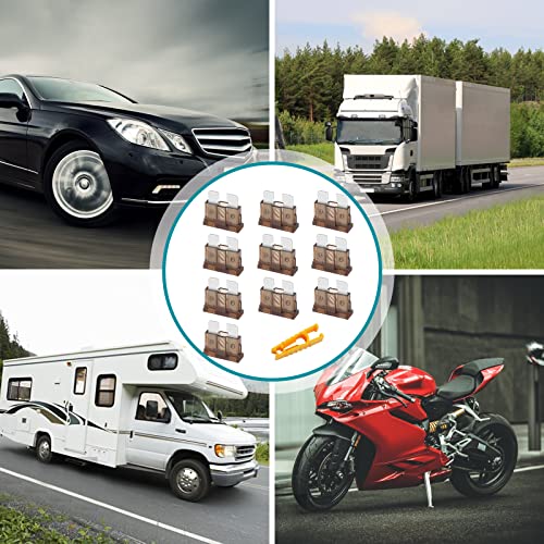 Kfz Sicherungen 10 Stk, JatilEr Autosicherungen 7.5A Standart, Flachsicherungen Kfz, Stecksicherung mit 1 Sicherungszieher für Auto/RV/LKW/Motorrad/Boot