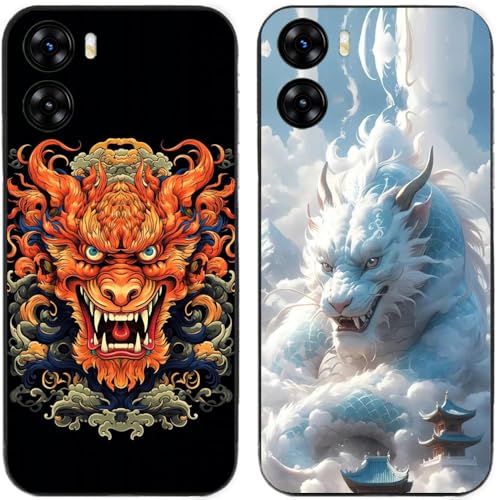 Capa para Umidigi G3 / G3 Plus / G3 Max, animais míticos chineses PI-XIU impresso durável degradável gel de silicone TPU capa traseira fina para celular, 2 peças/lote