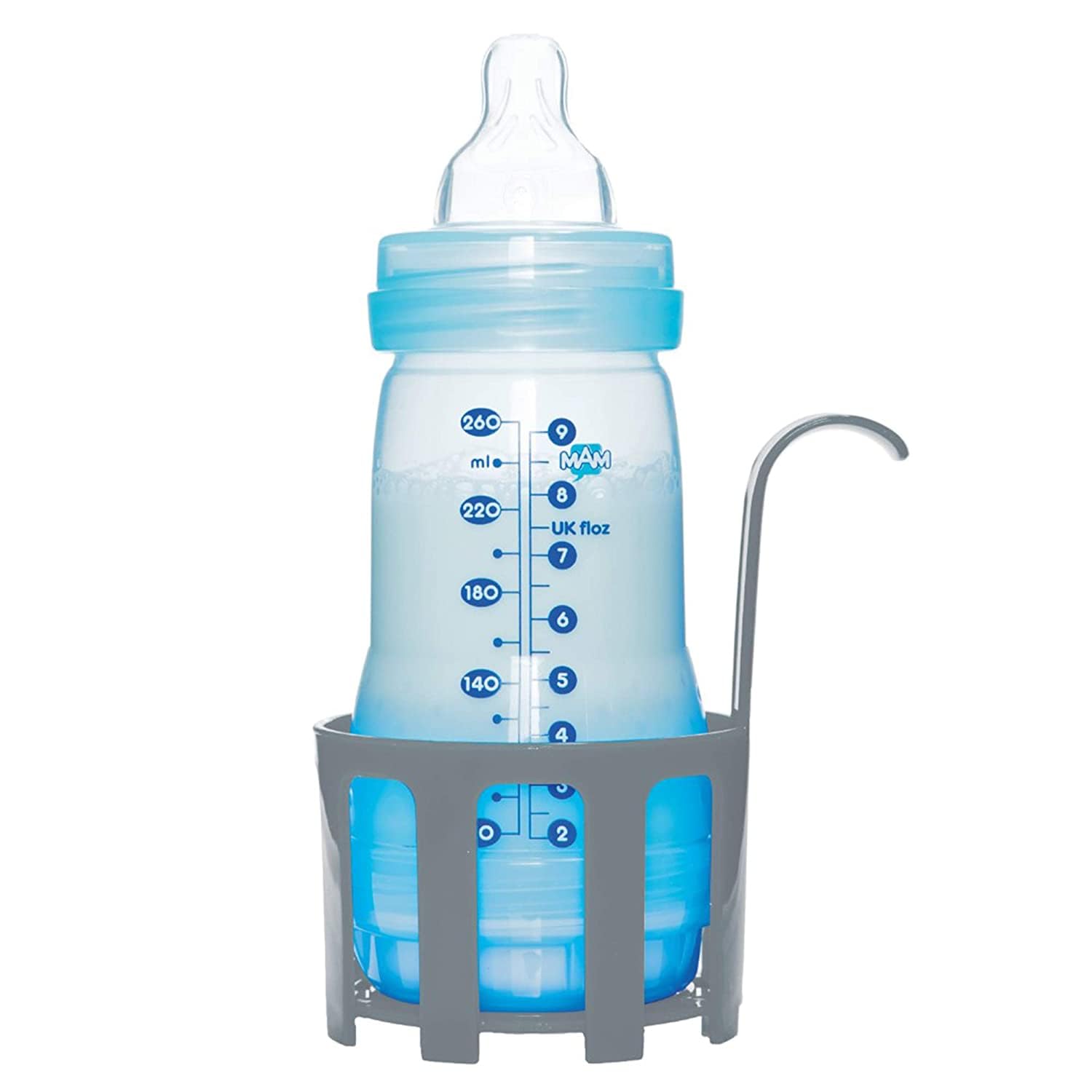 MAM, Babykostwärmer für Babyflaschen und Babynahrung, Flaschenwärmer mit automatischer Temperaturkontrolle und Überhitzungsschutz, grau