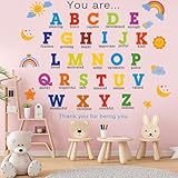 Wall Decals Alphabet Wall Stickers Removable ABC Wall Stickers Colorful Learning Educational Wall Sticker Removable Peel and Stick Wall Décor for Kids Bedroom Nursery Classroom Decorations