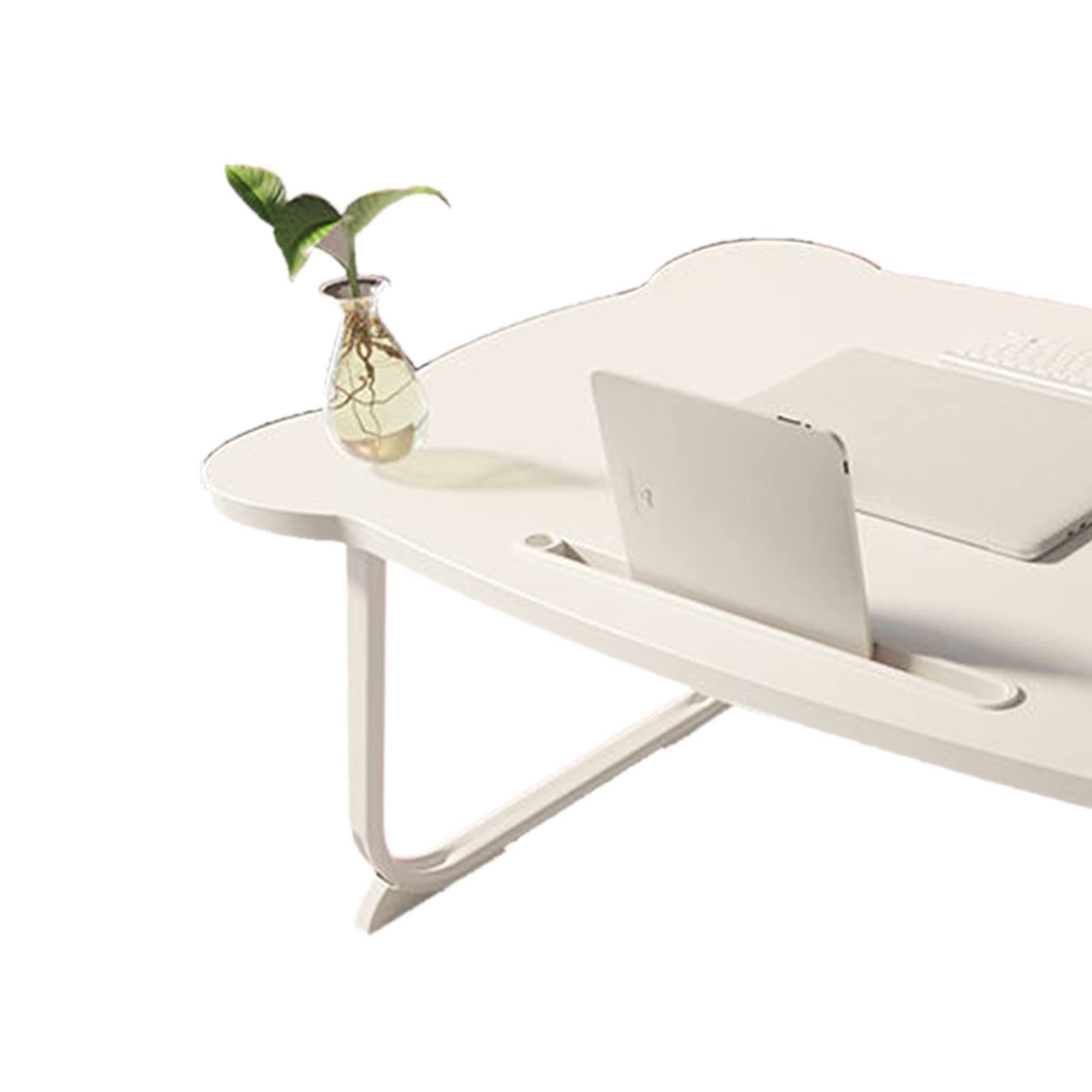 Plateau de lit pliable réglable avec porte-gobelet – Idéal pour le petit déjeuner sur ordinateur portable et les collations à la maison ou à l'école – Design portable léger et polyvalent