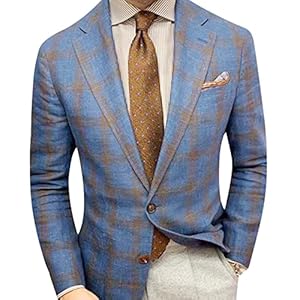 WangsCanis Blazer Homme Élégant Blazer Homme Slim Fit Blouson Homme avec Boutons (Bleu, S)