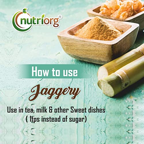 Image of Nutriorg Organic Jaggery Powder 1.4Kg (Pack of 6 * 700g) | Certified Organic Gud | Unrefined & Chemical-Free Natural Sweetener| No Preservatives | Premium Sugarcane Jaggery Powder