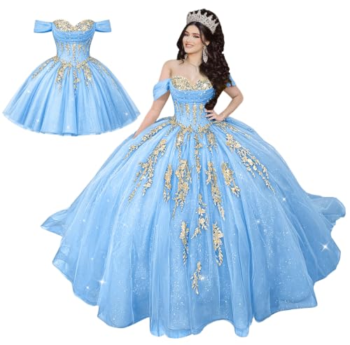 Mauuwy 2 in 1 Quinceanera Dress Sky Blue XV Dresses 26 Plus Size