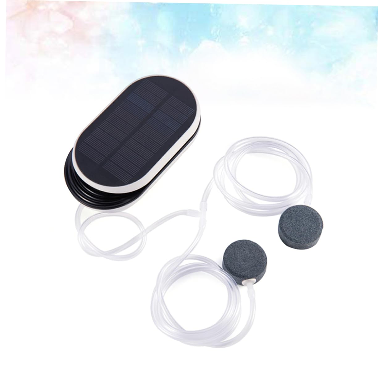 Sauerstoffpumpe für Aquarien Solarbetrieben, 3 Modi, 3600mah | Tragbar für Outdoor Angeln, Kunststoffgehäuse in Schwarz, für Aquarium und Fish Tank
