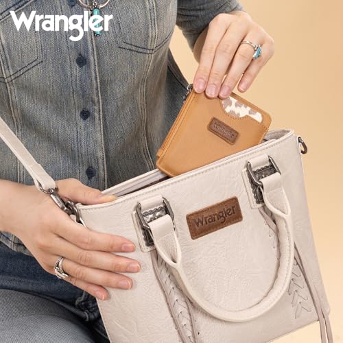 Image of Montana West X Wrangler Keychain Card Holder for Women Small Card Cases Money Organizers with Smooth Zipper and Detachable Slim Card Holder Minimalist & Compact Easy to Carry