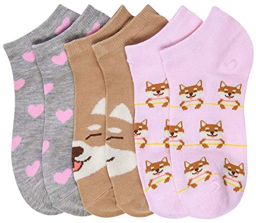 Image of ToBeInStyle Pack of 6 Printed & Solid Low Cut Ankle Socks - Kid's & Adults