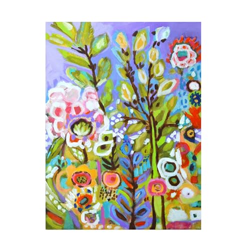 Wrapped Canvas Wall Art - Karen Fields 'Garden Of Whimsy Iii' Wall Art for Living Room, Bedroom, or Office Décor - 18x24 by Trademark Fine Art - Used condition - Image 2