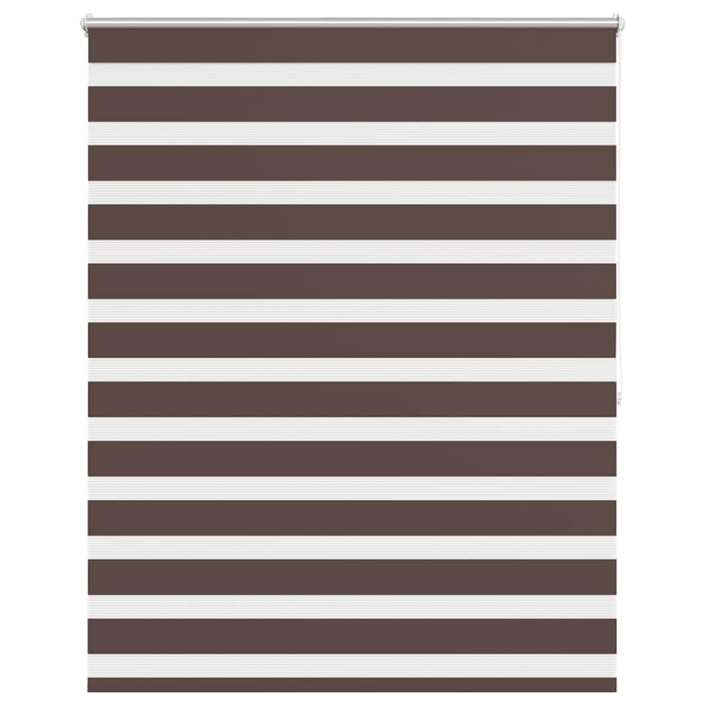 Hothingwell Tenda a rullo zebrato caffè, 136,7 x 175 cm, tenda veneziana Zebra 140 cm, tessuto opaco e trasparente in poliestere, guida in alluminio 140 inclusa