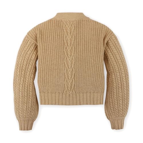 Image of Hope & Henry Girls' Long Sleeve Fancy Cardigan Sweater with Stripe Trim