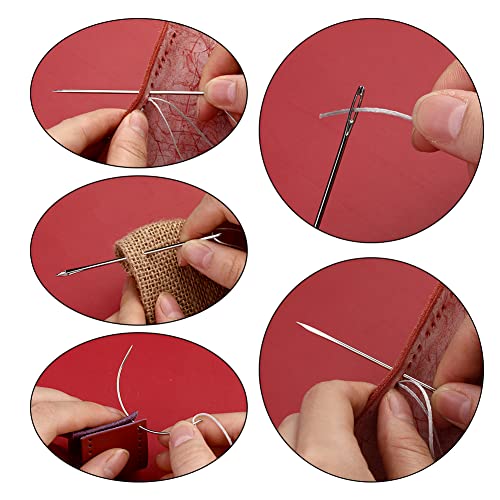 Ftyiwu Waxed Thread 32 Yards, 150D Flat Sewing Waxed Thread With Hand Sewing Needles For Home Upholstery Carpet Leather Canvas Repair And Sewing (Light Gray) #TOP4