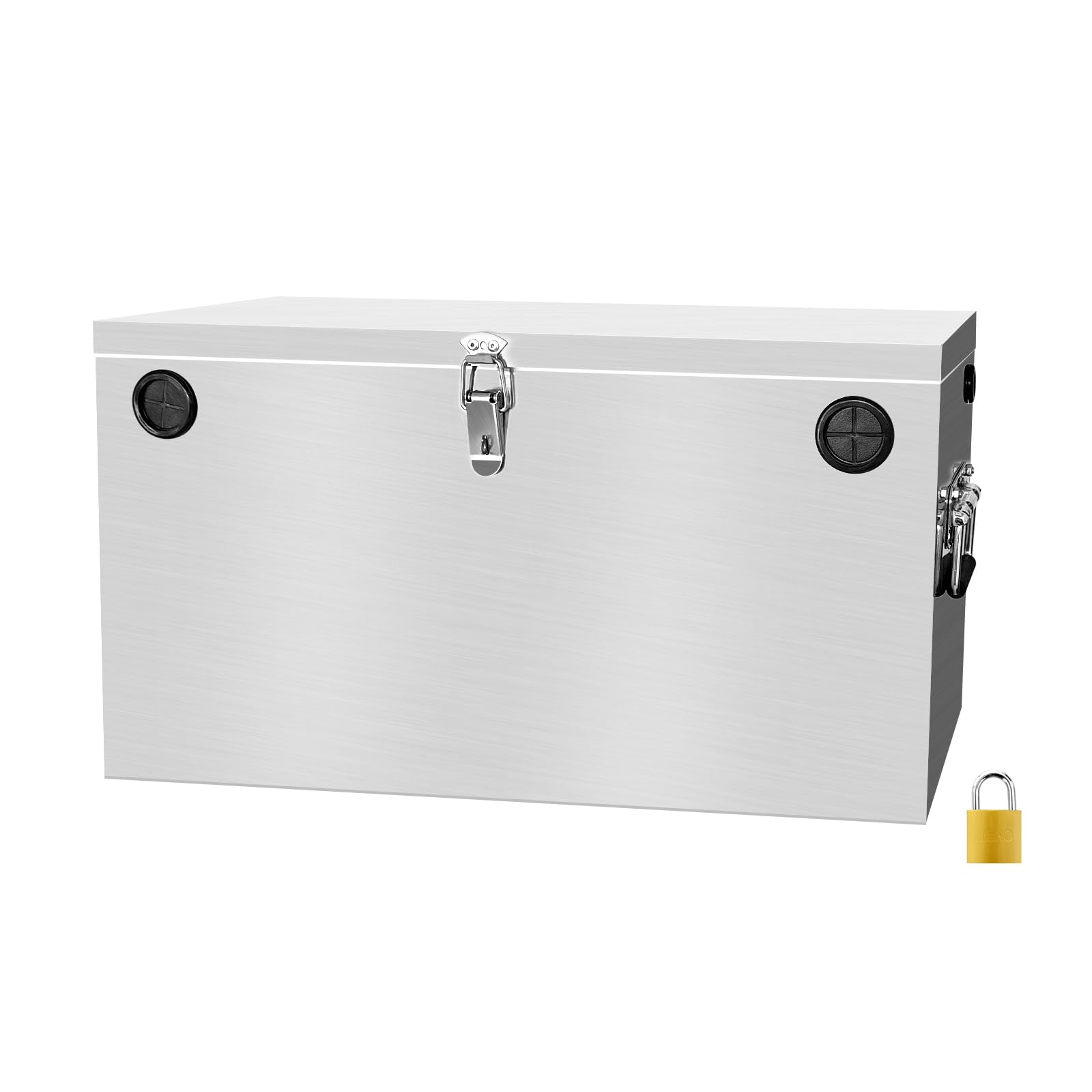 Trailer RV Marine Battery Box - 12V Waterproof Stainless Steel Dual Battery Relocation Kit for Boat, Trolling Motor, Kayak (Double Battery Box)