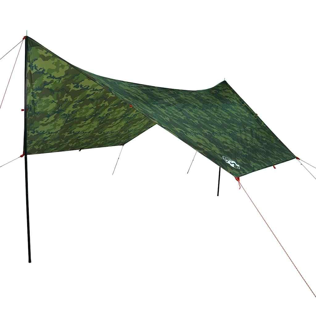 Telo da campeggio mimetico 438 x 376 x 212 cm impermeabile, telo per tenda protezione solare per esterni, campeggio, escursionismo, amaca