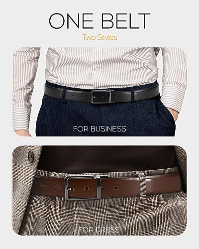 Image of CHAOREN Reversible Belt Men 1 Piece - 1.25 inch Leather Dress Belt