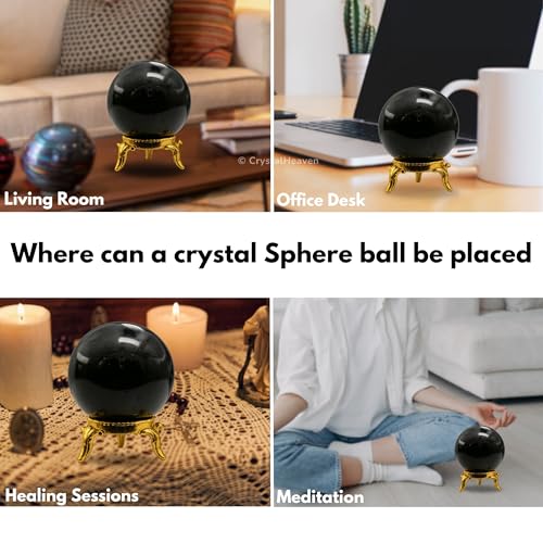 Image of Certified Black Tourmaline Crystal Ball for Meditation