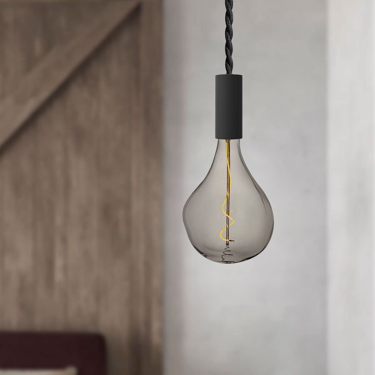 home sweet home collection Edison Vintage E27 | LED-Filament-Leuchtmittel Flex | Blown LED-Lampe | Rauch | Dimmbar | 3W 140lm 1800K | warmweißes Licht | für E27-Fassungen