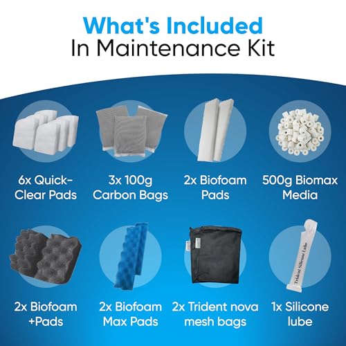 Image of Filter Media 306 /307 Filter Media Canister Filter Maintenance & Replacement Filter Media Kit, Including Trident Nova Mesh Bags(Quick Clear /Water polishing Pad, BioFoam, Activated Carbon, Biomax)