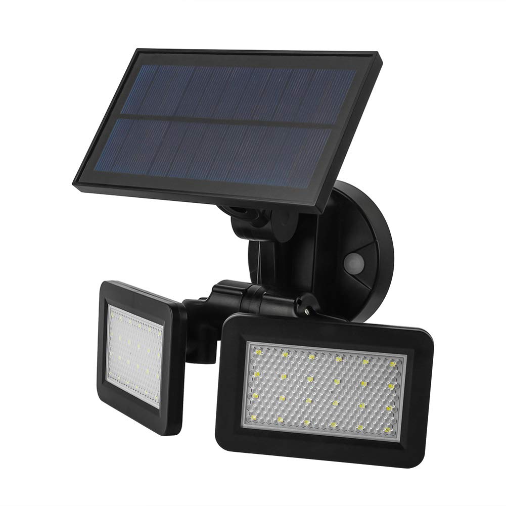 Lampada solare per esterni, LED rotante, sensore di movimento solare, luci di sicurezza, angolo regolabile, parete esterna, lampada solare da parete Abs