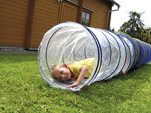 EDUPLAY 170-142 Kriechtunnel, Spieltunnel, 165 cm, transparent/blau (1...