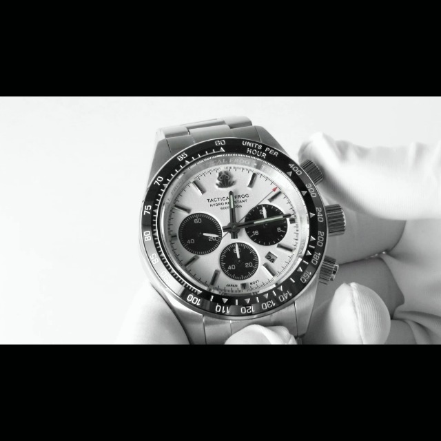 Watch for Men 41mm Panda Chronograph VS75A Solar Quartz Movement