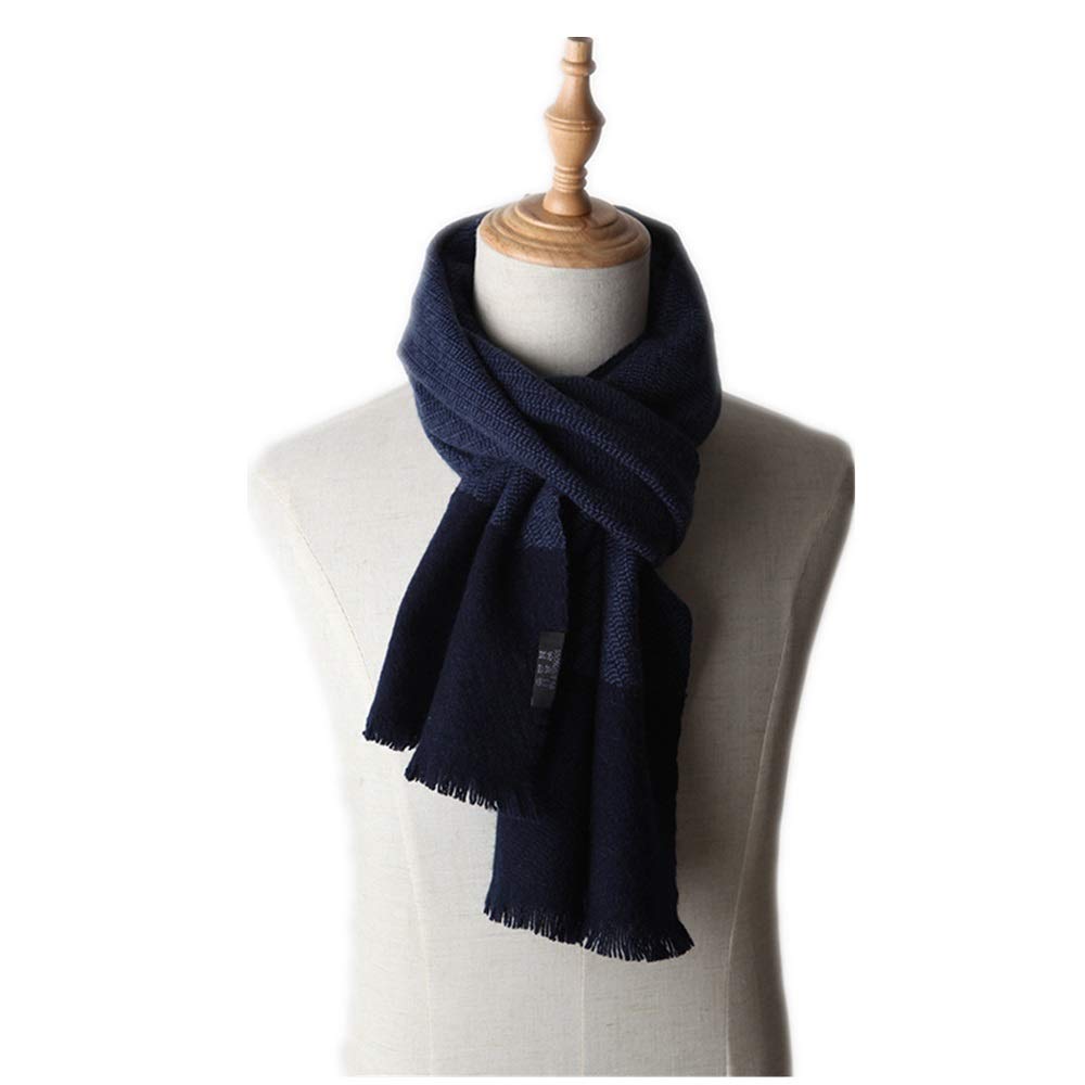 Bufanda de Invierno Para Hombre Suave y cómodo caliente de terciopelo a rayas bufanda azul bastante ligero los hombres en invierno Mantón
