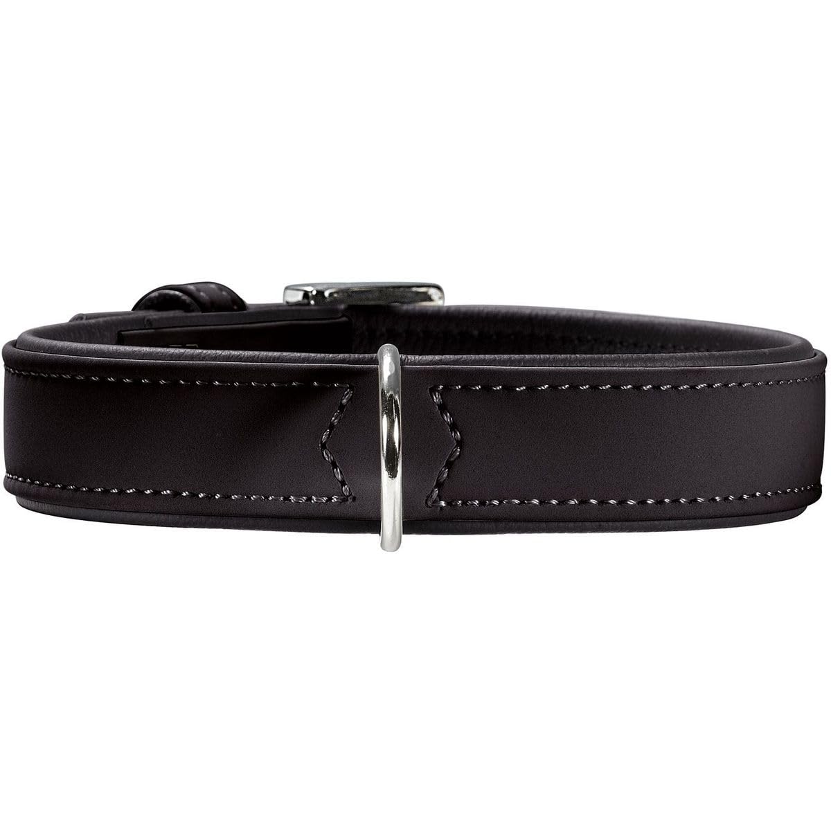 HUNTER Hundehalsband SOFTIE, Halsband in Nubukoptik aus Kunstleder, Made in Germany, weich & anschmiegsam, pflegeleicht & alltagstauglich, hoher Tragekomfort, Farbe: schwarz, Größe: 65