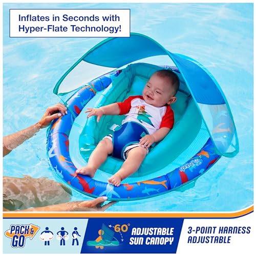 SwimWays Infant Spring Float with Canopy for Kids 3-9 Months - image 2