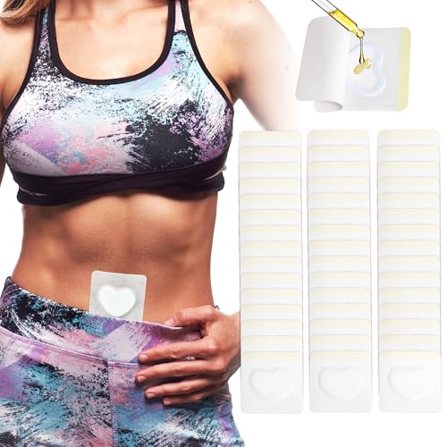 45pcs Castor Oil Patches for Belly Button, Castor Oil Pack Wrap for Belly Button, Self Adhesive Disposable Patch Cover