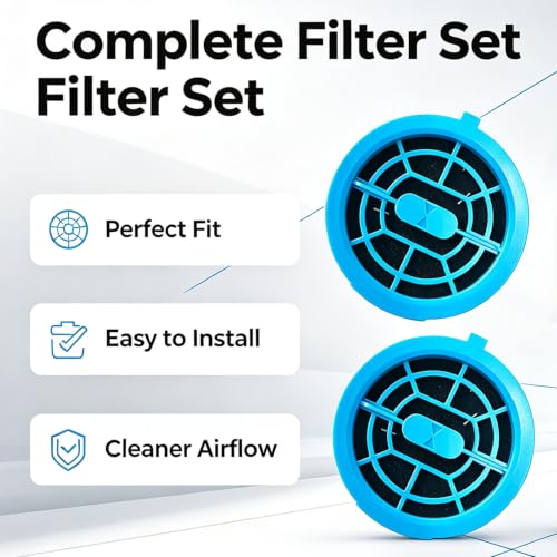 Image of 2 Pack Replacement Filter for Bissell 4052,4039,4282K,4214K,4051,4205 | 4026, 4031, 4137, 4173, 4194, 4172, 4342 Vacuum Cleaner Filter Kit with 1 Cleaning Brush, 2 Round Filters + 6 Cotton Filters