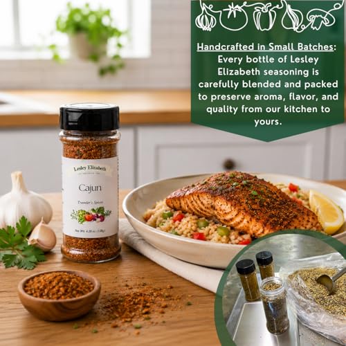 Image of Lesley Elizabeth Cajun Traveler's Spices - Authentic Cajun Seasoning Blend for Chicken, Shrimp, Pork & Veggies | Bold Creole & Southern Flavor | Gourmet Rub for Grilling & Cooking