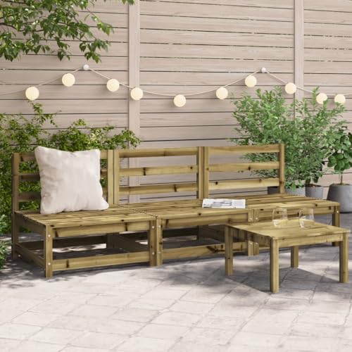 BOWEKAM Home & Garden-Garden Sofás sin brazos, 3 piezas, 70 x 70 x 67 cm, madera de pino impregnada, elección de muebles
