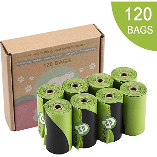 Dog Poop Bag, Poop Bags Made by Extra Thick and Strong Plastic Cloth for Dog, Leak-Proof, Easy Tear, 15 Dog Bags Per Roll, 9x13