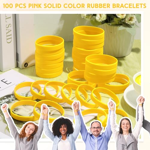 Liliful 50 Pcs Plain Silicone Rubber Bracelets Elastic Rubber Wristbands Blank Colored Bracelet Sports Rubber Bands For Stretch Wristband Wrist Bands For Women Men Party Gifts thumb #5