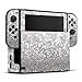 DeinDesign Skin kompatibel mit Nintendo Switch Folie Sticker Silber Glanz Glitzer Look