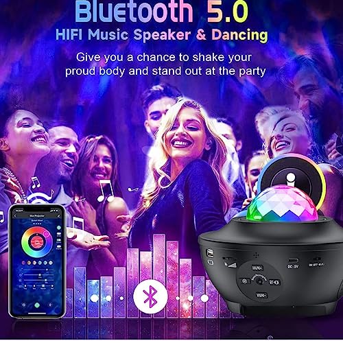Galaxy Projector Light + Star Projector For Bedroom, Galaxy Light, Galaxy Lights For Bedroom With Remote Control Smart Wi-Fi App, Bluetooth/Music Speaker & Voice Control, Gift Usb Star Lights For Car #TOP2