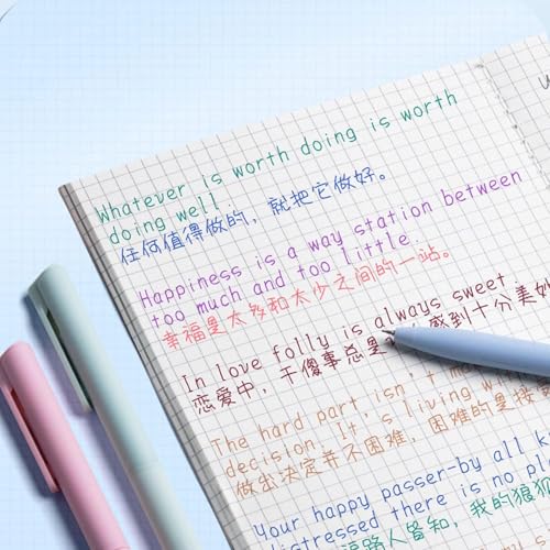 Image of Retractable Gel Pens Set, 0.5mm Fine Point, Quick Dry Ink, Pastel Neutral Colors, Smooth Writing, 6 Pieces (Cute Candy)