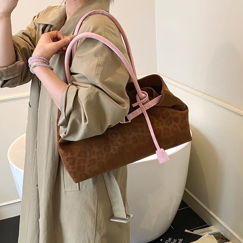 Cheetah Print Hobo Shoulder Handbag Large Underarm Packs Shoulder Bag for Women4