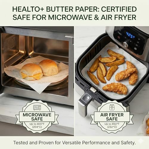 Image of Healto+ Butter Paper Roll - 1 KG / 900 pulls /Anti-Fungal, Uncoated Food Wrapping Paper, SSA Approved - Upto 1 KG