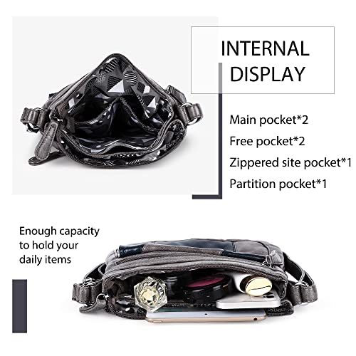 Image of Angelkiss Small Womens Crossbody Bag Leather Shoulder Purse for Women Hobo Bag with Adjustable Shoulder Strap