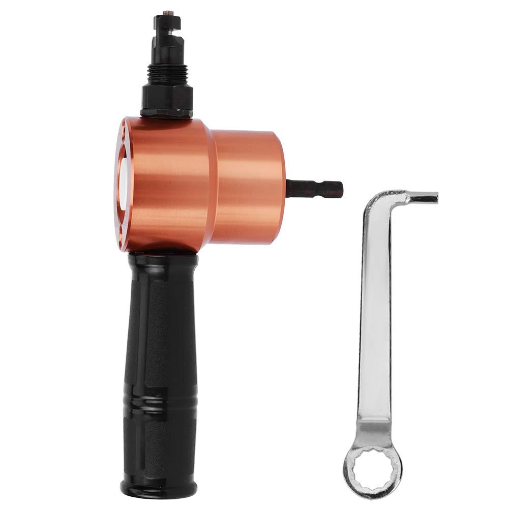 Double Tête Métal Grignoteuse Coupe-Grignoteuse Outil de Coupe Accessoire pour Perceuse Électrique