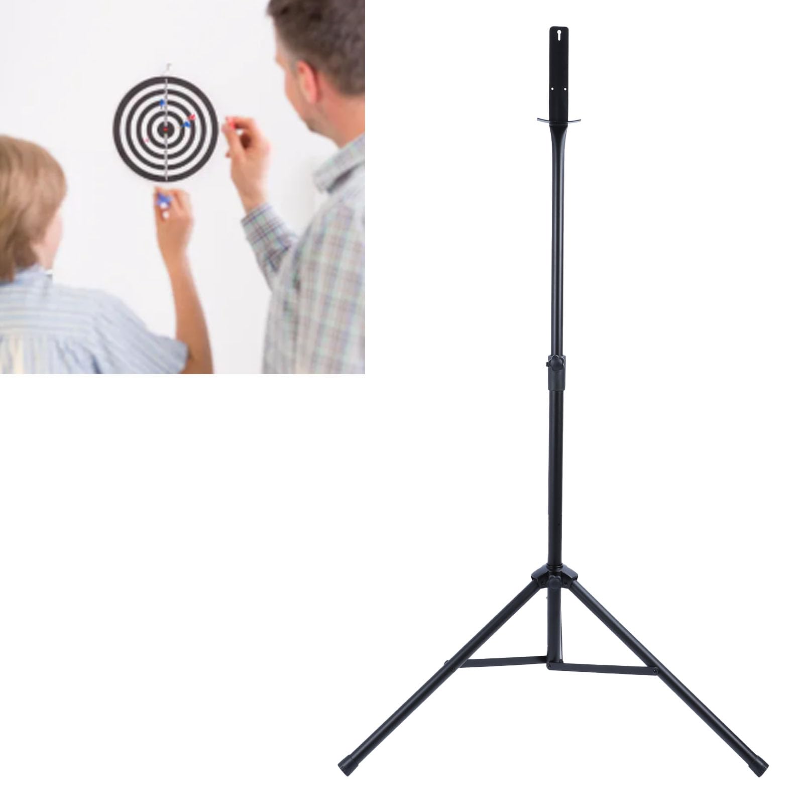 BTSEURY Tripod Dartboard Stand, Portable Dartboard Stand, Adjustable Height Stainless Steel Heavy Duty Stable Support Dartboard Base for Recreation