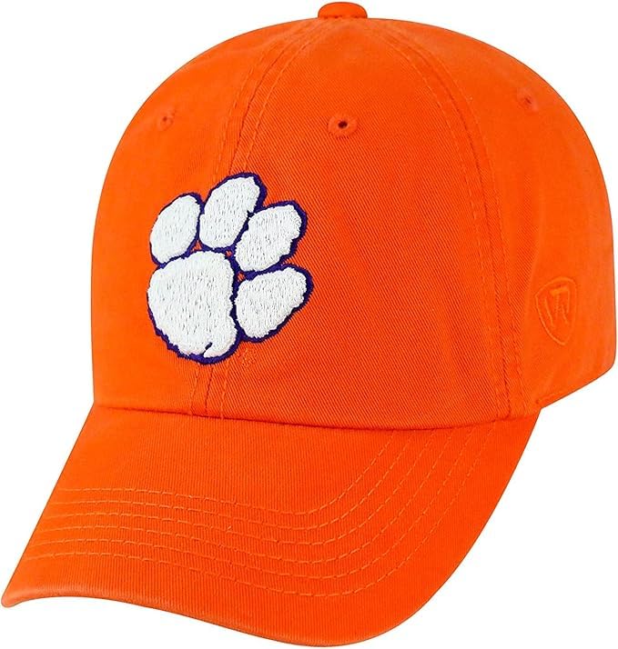 Collegiate Primary Color W/Rear Word Adjustable Hats (US Alpha One Size Clemson)