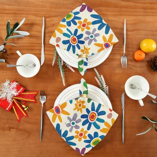 Servilletas de Tela con Flores Multicolor Pack x6 miniatura 5